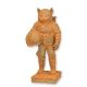 Pisica astronaut-statueta din fonta antik rusty