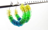 Cercei handmade din plastic reciclat - degrade co