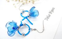 Cercei statement handmade unicat - PET-uri plasti