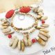 Colier statement handmade unicat - jasp si cinabru