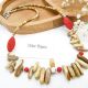 Colier statement handmade unicat - jasp si cinabru