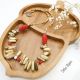 Colier statement handmade unicat - jasp si cinabru