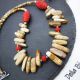 Colier statement handmade unicat - jasp si cinabru