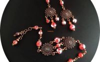 set antichizat  dantelat cu agate 