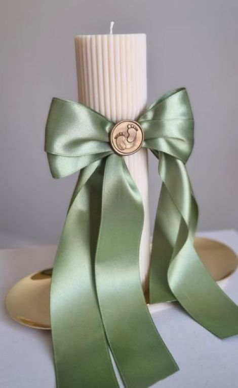 Lumanare botez olive green