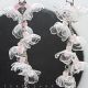 Cercei handmade unicat Flori delicate din plastic 