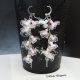 Cercei handmade unicat Flori delicate din plastic 