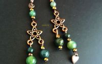 Cercei chandeliere cuprate cu agate indiene