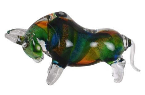 Taur-figurina decorativa din sticla Murano