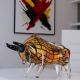 Taur-figurina decorativa din sticla Murano