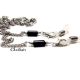 Lant ochelari din inox si onix negru tubular