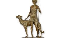 Zeita Diana cu cainii-statueta din bronz