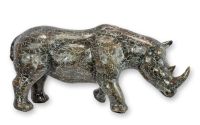 Rinocer-statueta din bronz masiv
