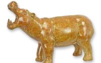 Hipopotam-statueta din bronz masiv