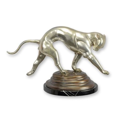 Jaguar mergand-statueta din bronz