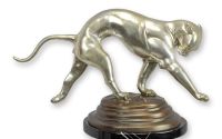 Jaguar mergand-statueta din bronz 