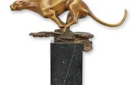 Jaguar alergand-statueta din bronz 