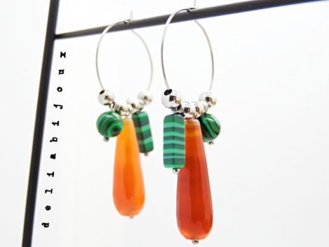 Cercei statement handmade unicat cu agate naturale