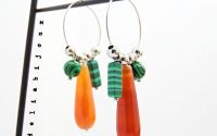 Cercei statement handmade unicat cu agate naturale