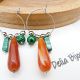 Cercei statement handmade unicat cu agate naturale