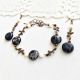 set regalit si perle bleumarin alb
