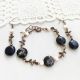 set regalit si perle bleumarin alb