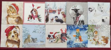 set 20 buc ANIMALE IARNA 2 servetele diferite
