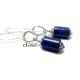 Cercei cu lapis lazuli forma cilindrica