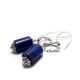 Cercei cu lapis lazuli forma cilindrica