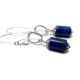 Cercei cu lapis lazuli forma cilindrica