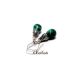 Cercei cu lacrimi malahit fatetat