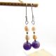 Cercei handmade cu ametist natural i perle de cul