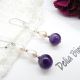 Cercei handmade cu ametist natural i perle de cul