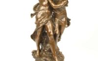 Fetita si baietel-statueta din bronz masiv