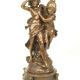 Fetita si baietel-statueta din bronz masiv