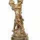 Fetita si baietel-statueta din bronz masiv