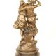 Fetita si baietel-statueta din bronz masiv