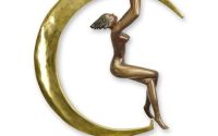 Femeie nud cu semiluna-statueta din bronz