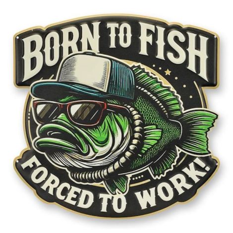 Born to Fish-decoratiune metalica pentru perete