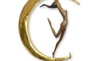 Femeie nud cu semiluna-statueta din bronz 