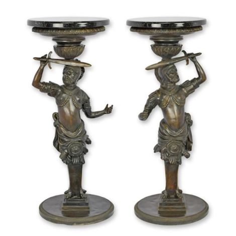 Set doua gheridoane din bronz cu blat marmura