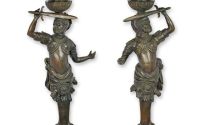 Set doua gheridoane din bronz cu blat marmura