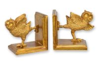 Set doua opritoare bufnite aurii pentru carti