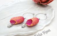 Cercei handmade din coconi de mtase cu perl natu