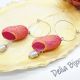 Cercei handmade din coconi de mtase cu perl natu