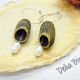 Cercei handmade din coconi de mtase cu perl natu