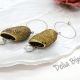 Cercei handmade din coconi de mtase cu perl natu