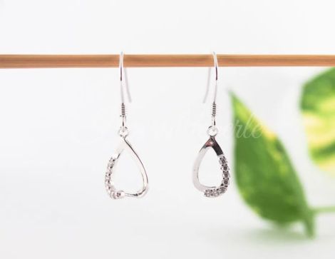 Baza cercei argint 925 si cubic zirconia 