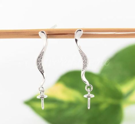 Baza cercei argint 925 si cubic zirconia 