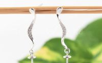 Baza cercei argint 925 si cubic zirconia 